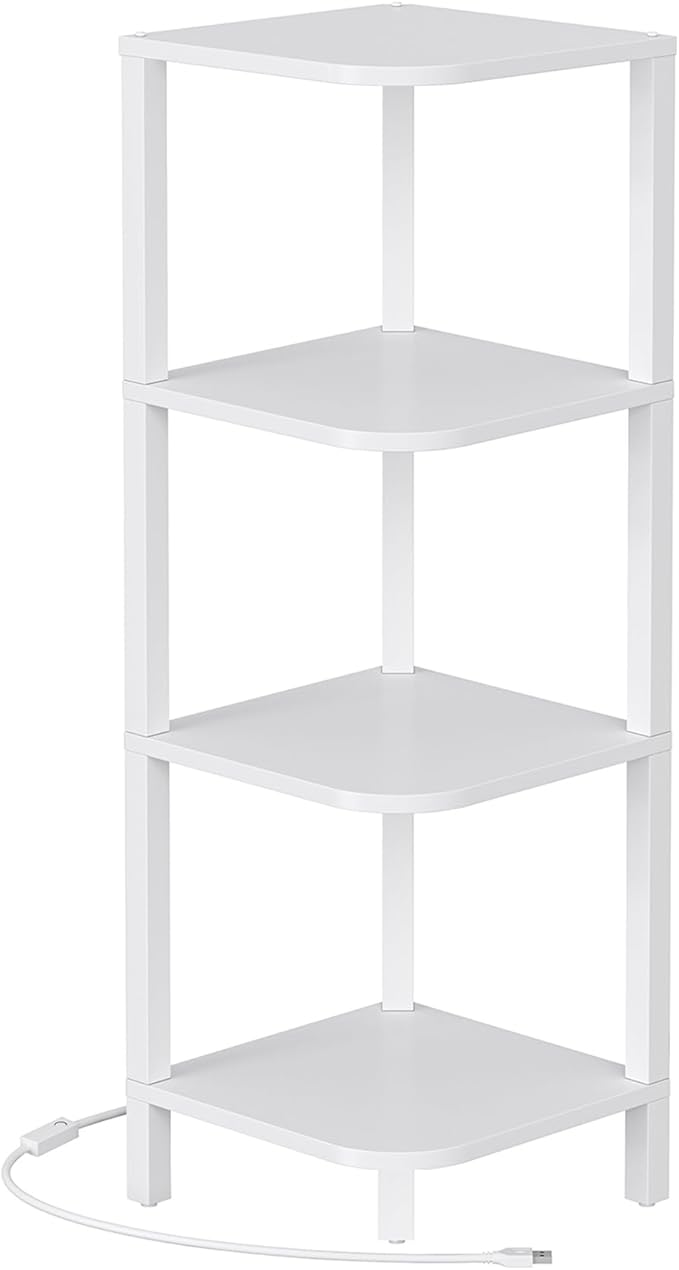 TUTOTAK Corner Shelf, 4-Tier Corner Bookshelf