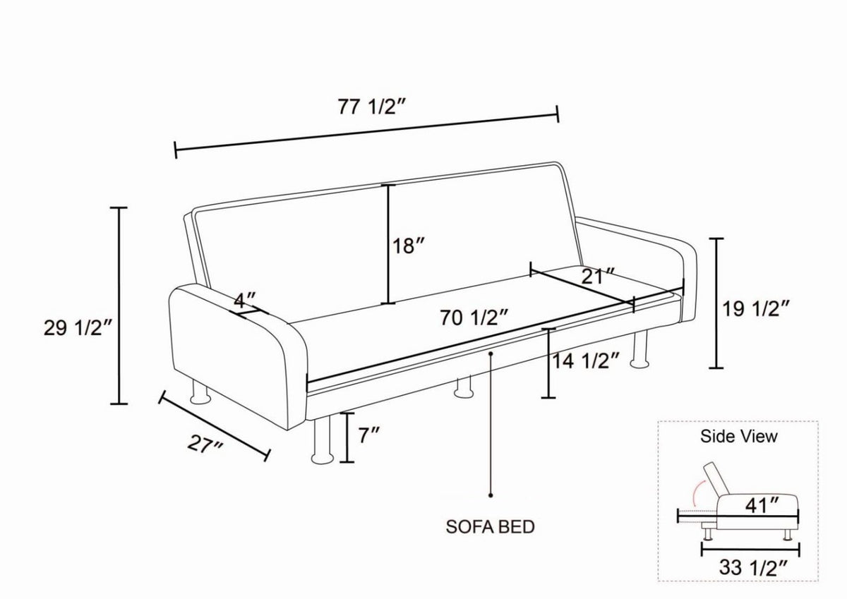 UOCFYK Fold Out Modern Couch Convertible Sleeper Sofa Chair Bed, 2 Seater Loveseat for Living Room, Lounge Comfy Cama for Small Spaces for Bedroom, Adjustable Angle, Orange Calico