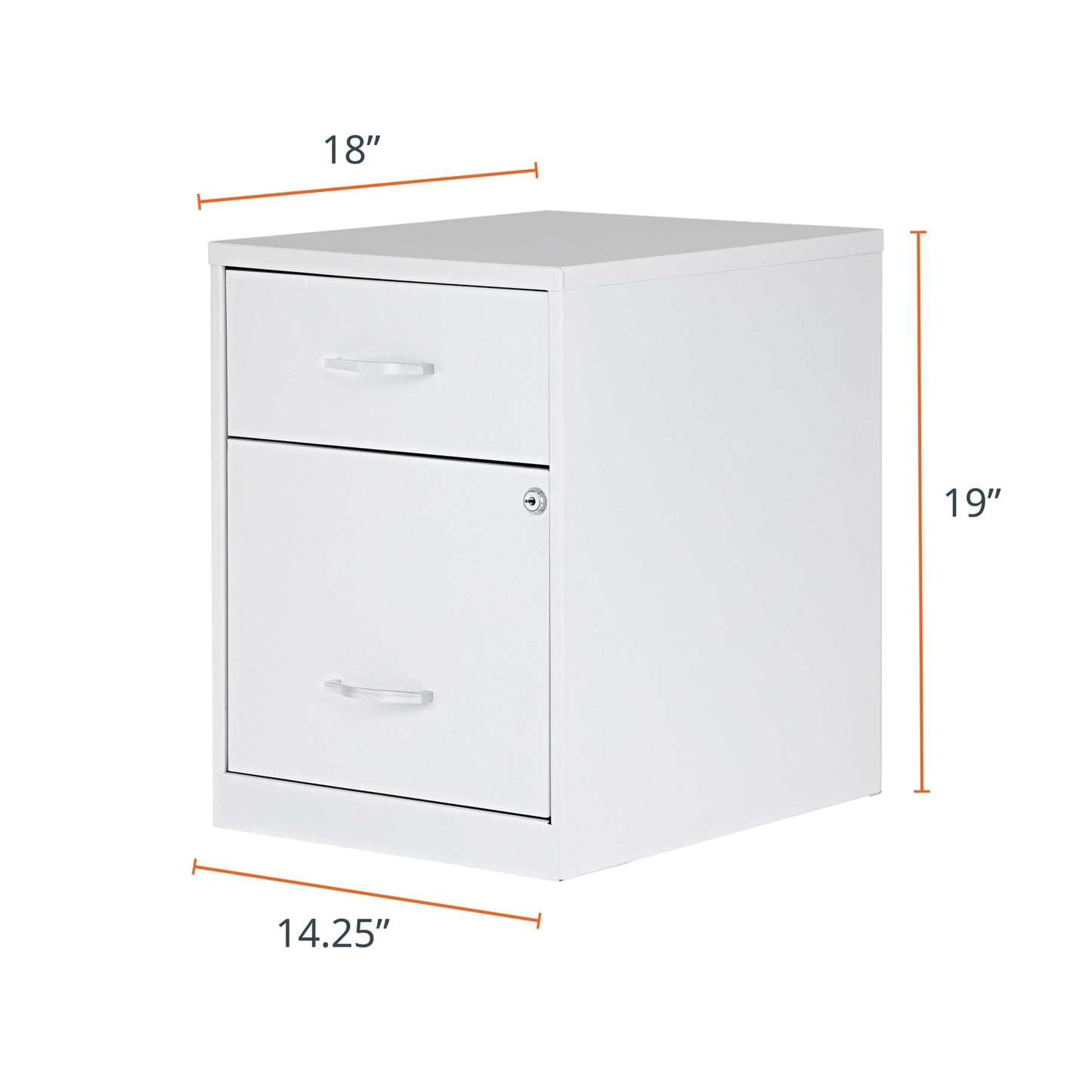 NuSparc 2 Drawer Locking Filing Cabinet | Pre-Assembled Steel Construction | Low-Profile Design is Perfect for Home and Small Office | Letter-Size | Assembled in USA