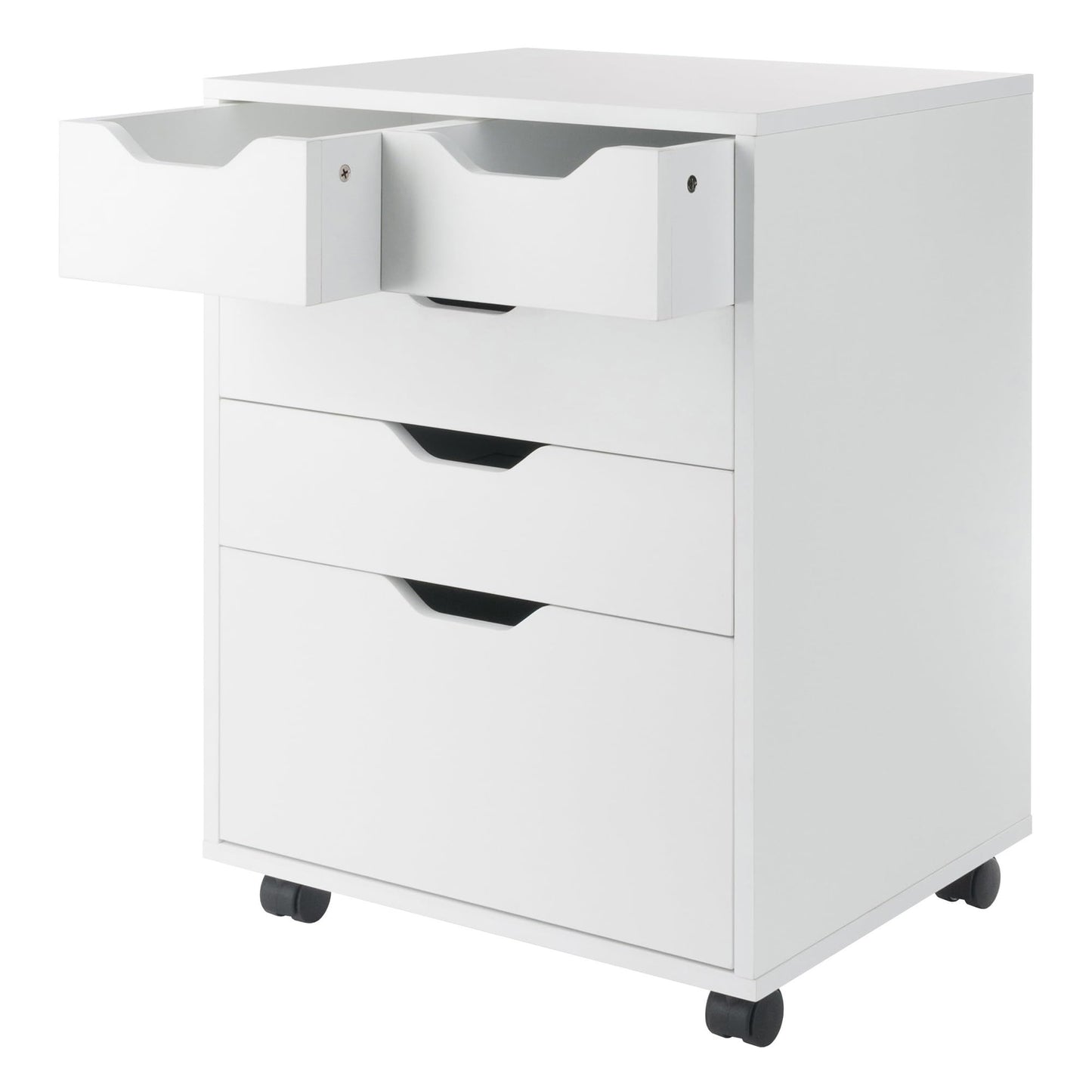 Winsome Halifax Mobile Storage Cabinet with 5 Drawers in White, Stylish & Functional Home Storage Cabinet for Filing, Kitchen Organization, Moveable Furniture for Office, Dorms, Apartments