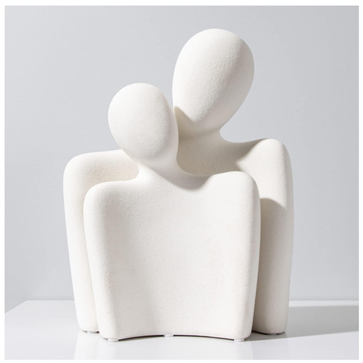 Katoonx Hugging Couple Statues Ceramic Lover Figurine Characters Book Shelf Coffee Table Decor for Home (White)
