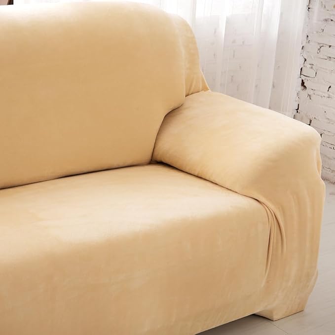 vctops 1-Piece Velvet Plush Stretch Chair Sofa Slipcover Soft Fuzzy Fluffy