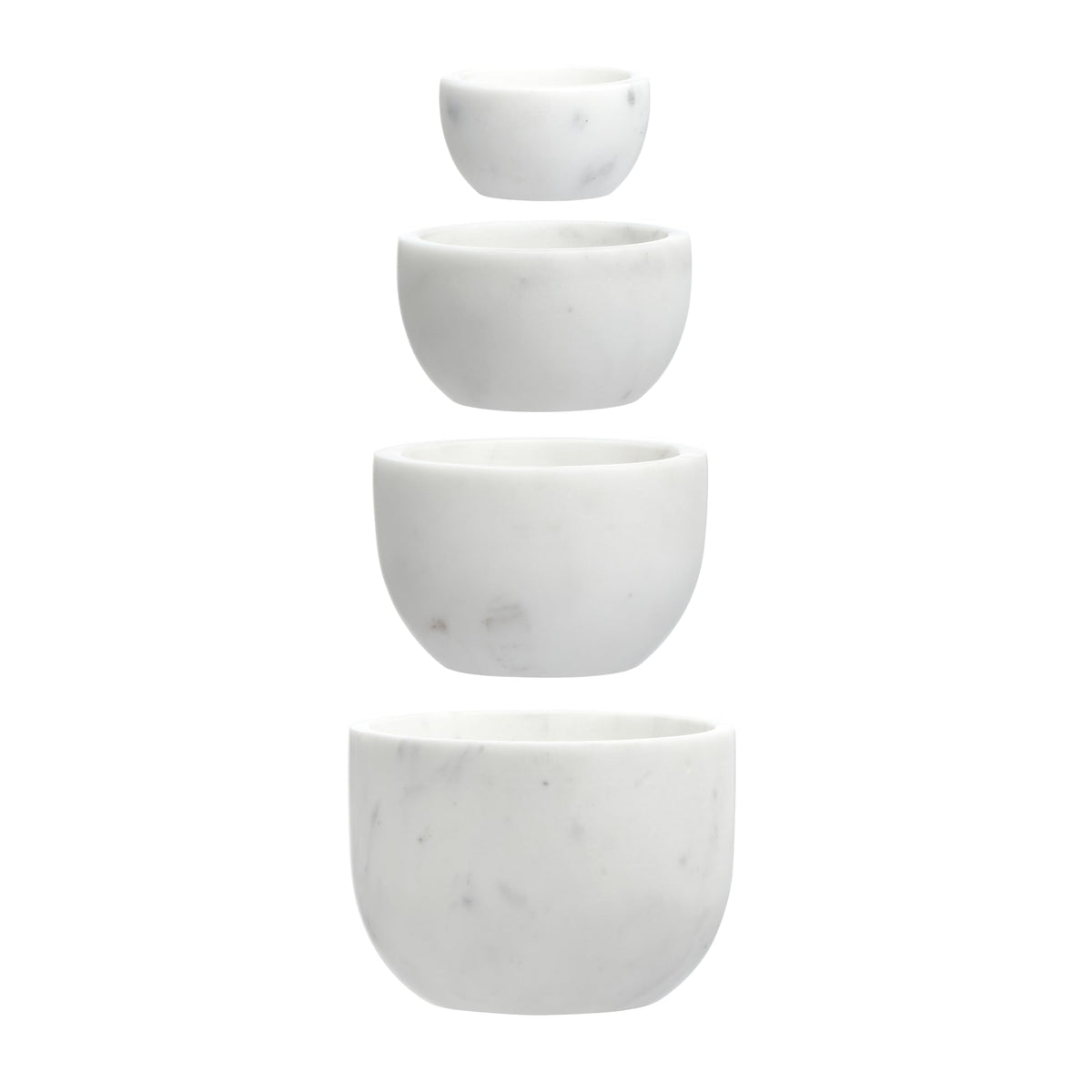 Creative Co-op White Marble Bowls (Set of 4)
