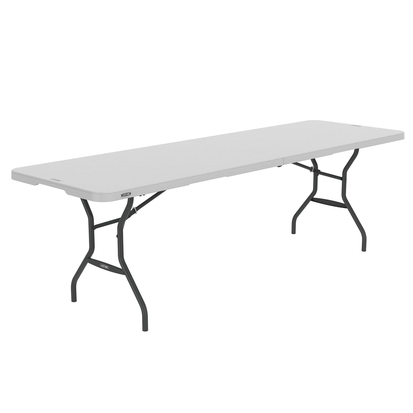 LIFETIME 8-Foot Fold in Half Table, Light Commercial, White Granite