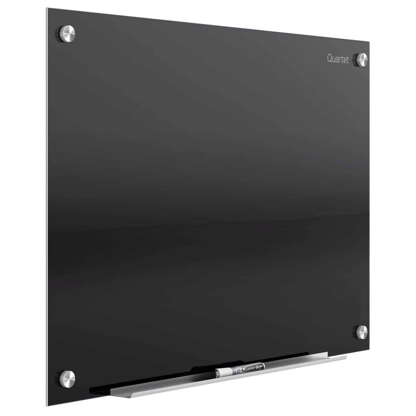 Quartet Magnetic Dry Erase Board, 48" x 36" Glass Whiteboard for Wall, Infinity, Black (G4836B)