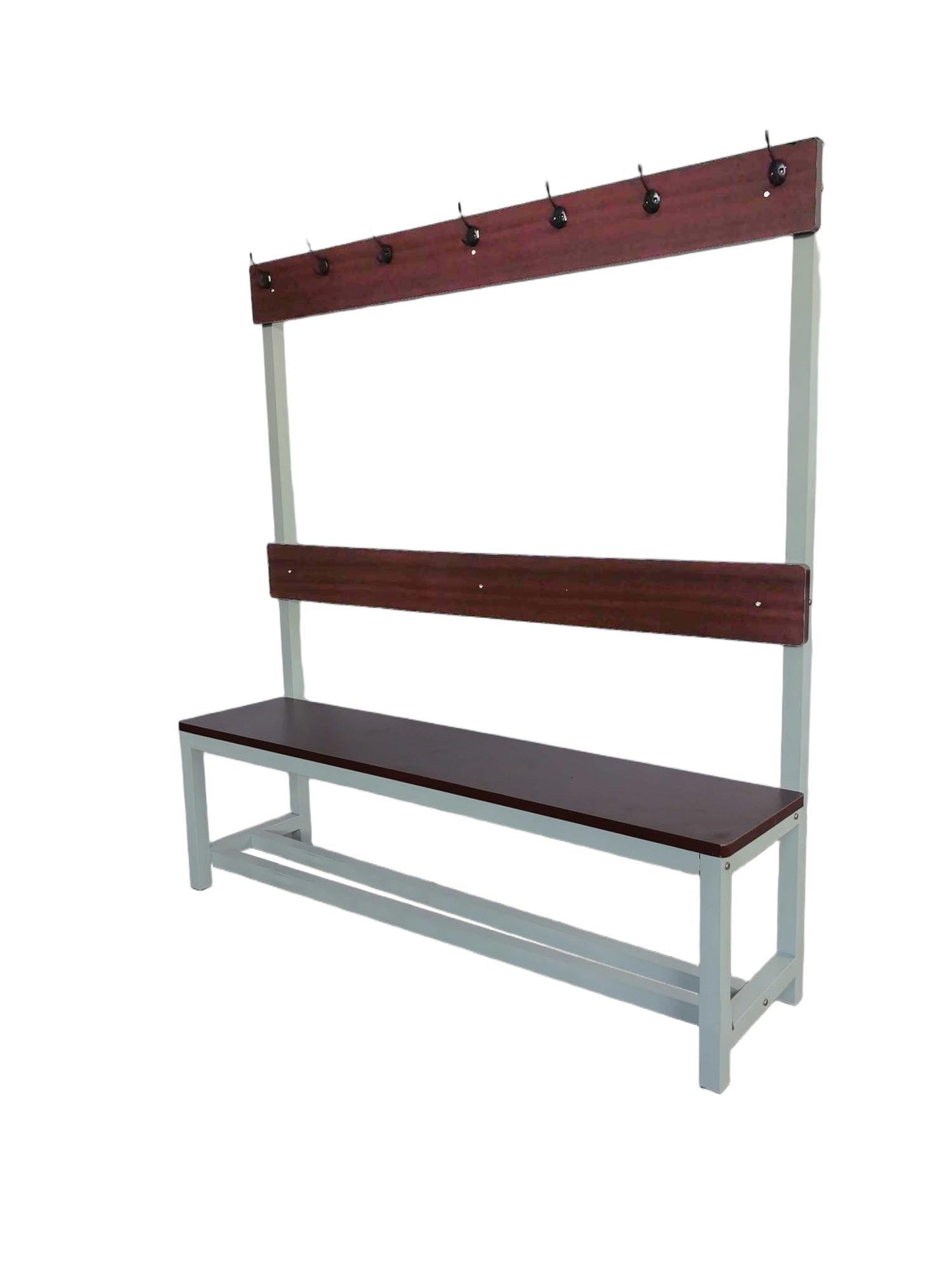 with Shoe Rack Style Changing Room Bench with Hooks, Single - Sided/Double - Sided, Ideal for Hotel, Gym Locker Room,105x37x180cm