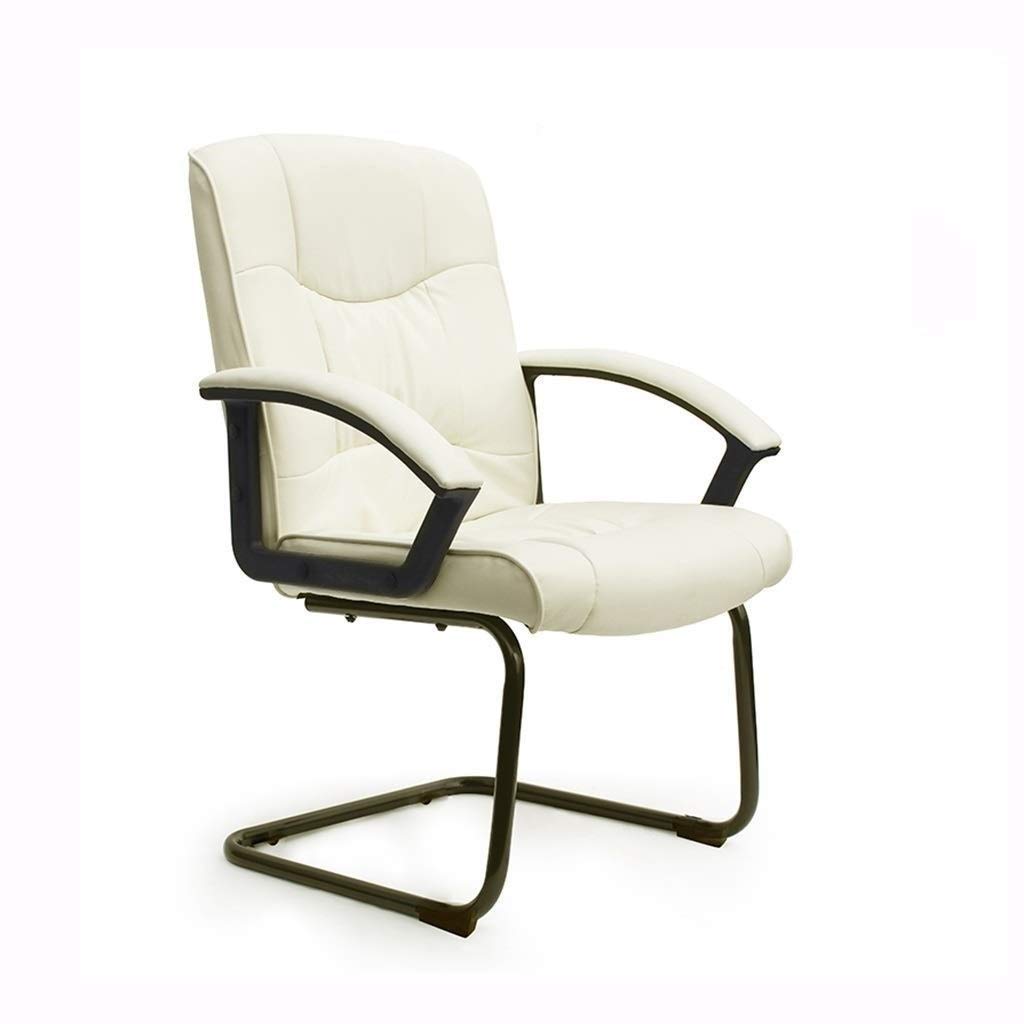 IWHBCBOIX Office Elements Classic Replica Chair - Vegan Leather, Thick high Density Foam, Chrome arms Visitors in PU Suitable for and Home （White or Black）