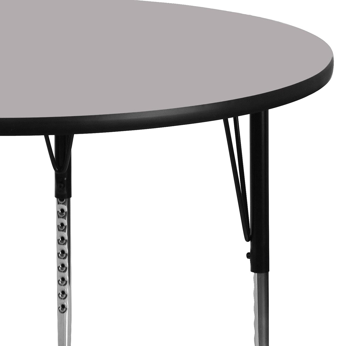 Flash Furniture 48'' Round Grey Thermal Laminate Activity Table - Standard Height Adjustable Legs