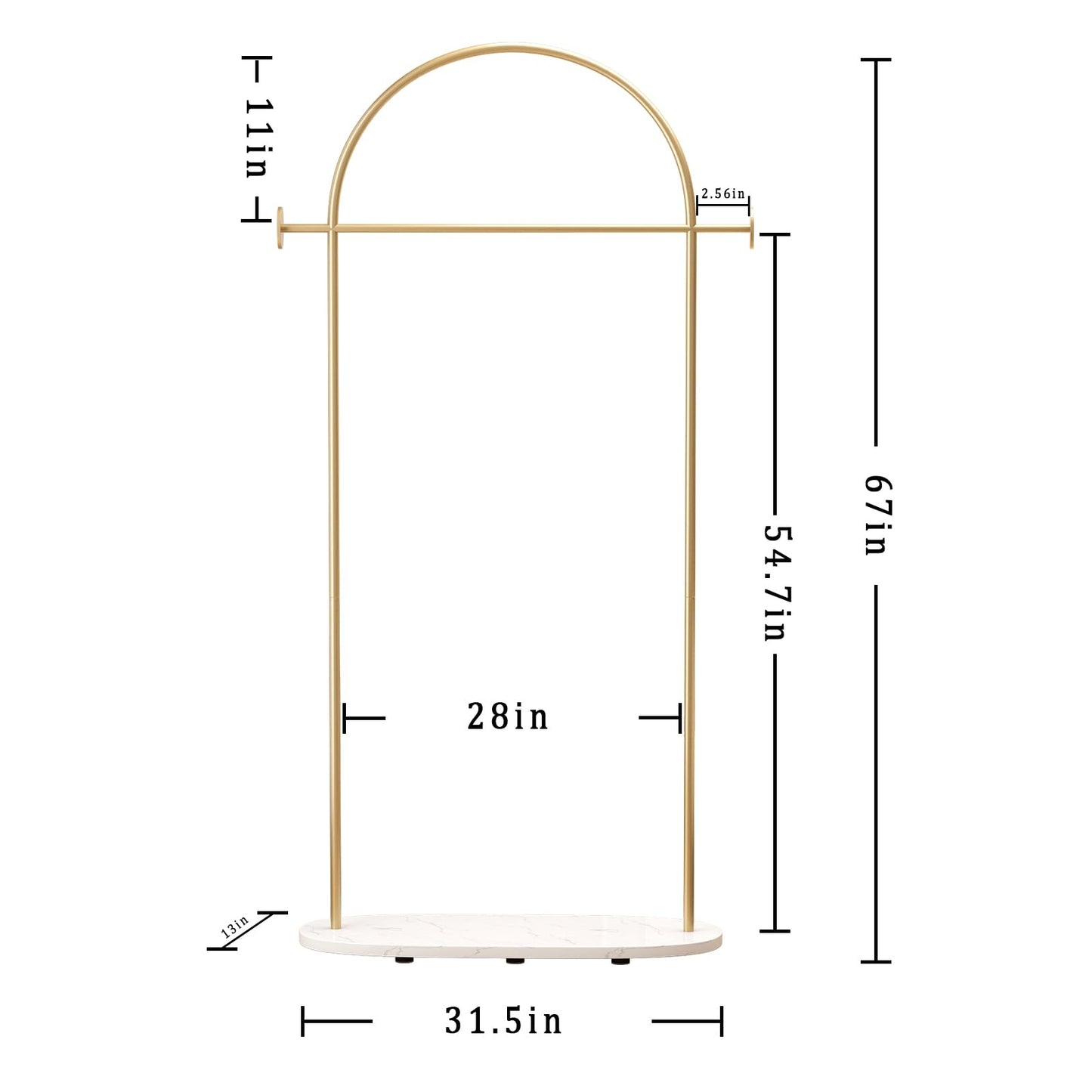 KADIGANG Gold Clothing Rack, Modern Clothes Rack with Shelf, Heavy Duty Freestanding Coat Rack, Metal Coat Hanger Stand with Hooks for Boutique Office