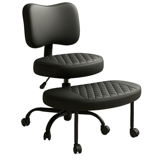 Cross Legged Office Chair Meditation ADHD Yoga Chair for Adults with Ergonomic Back Support Cushioned Seat and Leg Rest for Criss Cross Sitting Kneeling Fidgeting Height Adjustable 360° Swivel