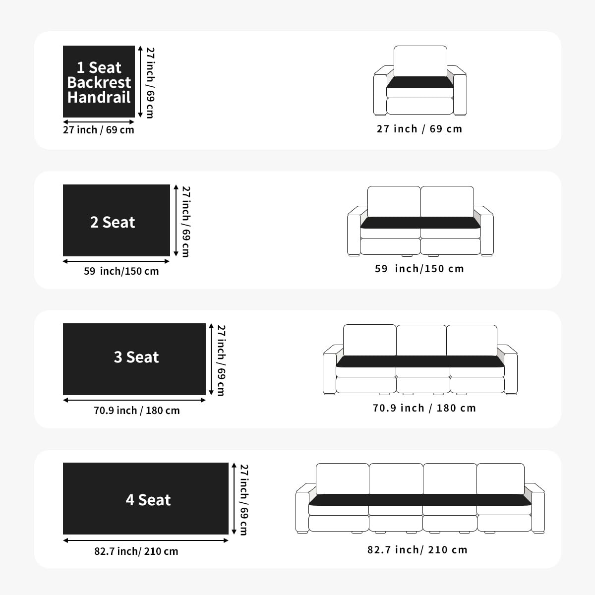 MDSASFD Sofa Couch Cover, Sofa Covers for Dogs Washable, Non-Slip Striped Sofa Slipcovers for Sectional Sofa, Sofa Cover Furniture Protector for L Shaped(Light Brown, 27.6"x 27.6")
