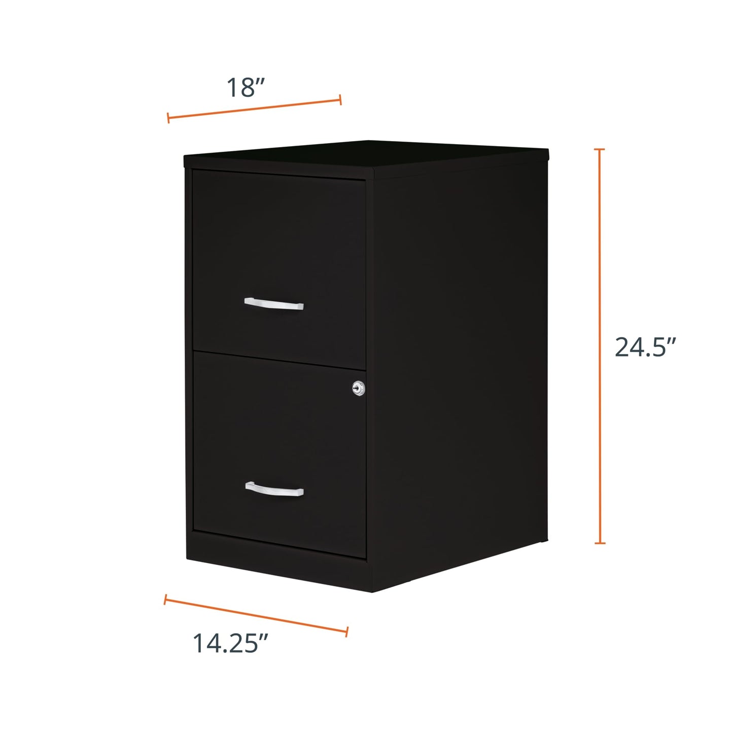 NuSparc 2 Drawer Locking Filing Cabinet | Pre-Assembled Steel Construction | Space-Saving Design is Perfect for Home and Small Office | Letter-Size | Assembled in North America