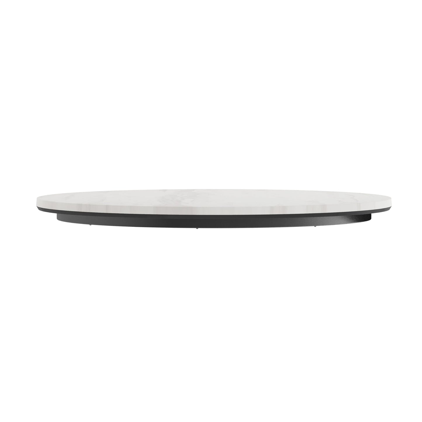 Flash Furniture Acadia 24" Round White Faux Marble Tabletop, TopGuard HPL Seamless Edge, Scratch & Stain Resistant, All-Weather Durability, Commercial Grade