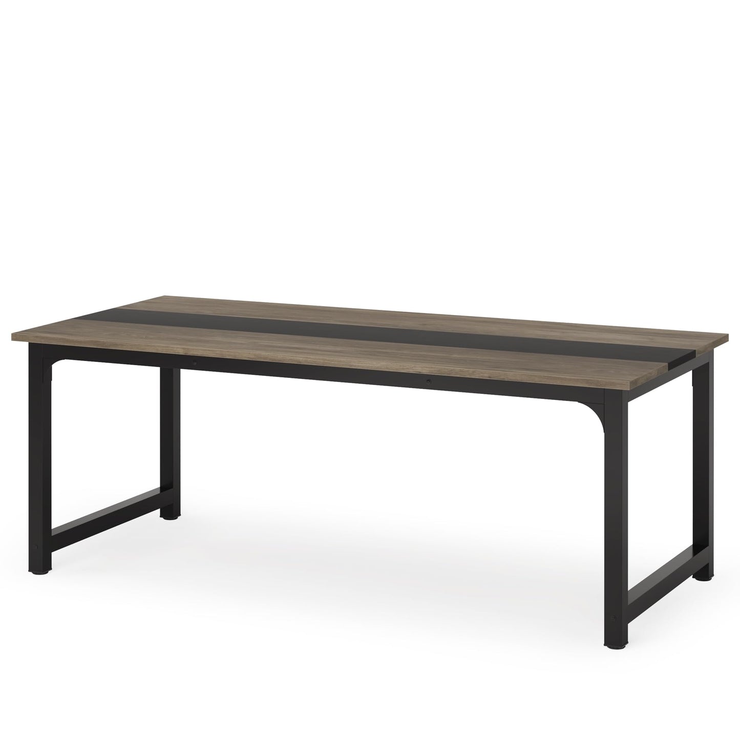 Tribesigns 70.8” Executive Desk, Large Office Computer Desk with Thicken Frame, Modern Simple Workstation Business Furniture for Home Office, Vintage Grey/Black
