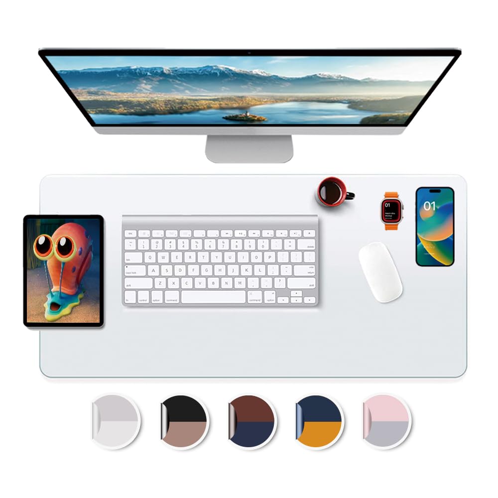 Office Desk Blotter Pad Clear Mats Table Protector PVC Writing Mat Plastic Desk Overlay for Laptop Computer Desktop Keyboard Pads Vinyl Wipeable Waterproof Home with Mouse Pad Mat Extra Large 24x48