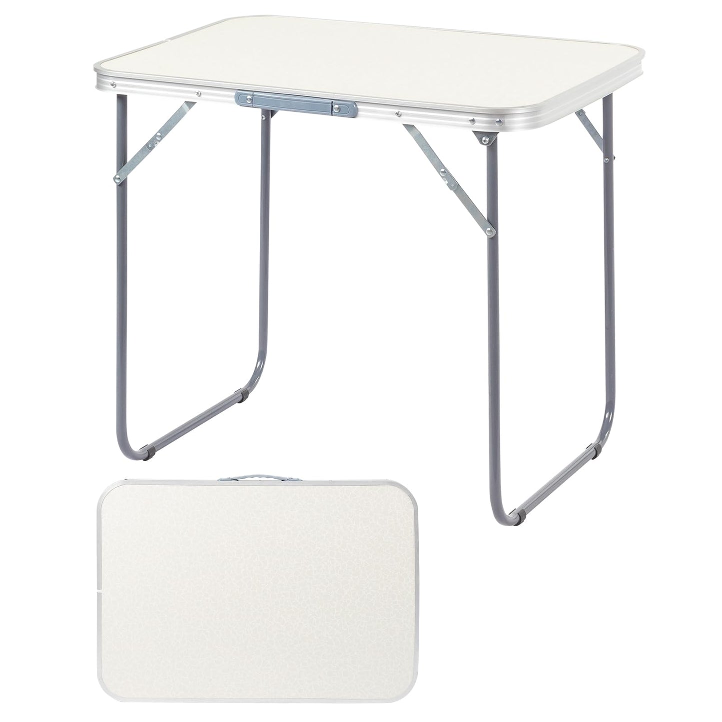 GODECOR 2.0 Ft Folding Portable Camping Table Small Folding Portable Camping Table, Adjustable Height, Outdoor Waterproof Aluminum Lightweight Suitcase Table for Picnic, BBQ, Beach, Dining