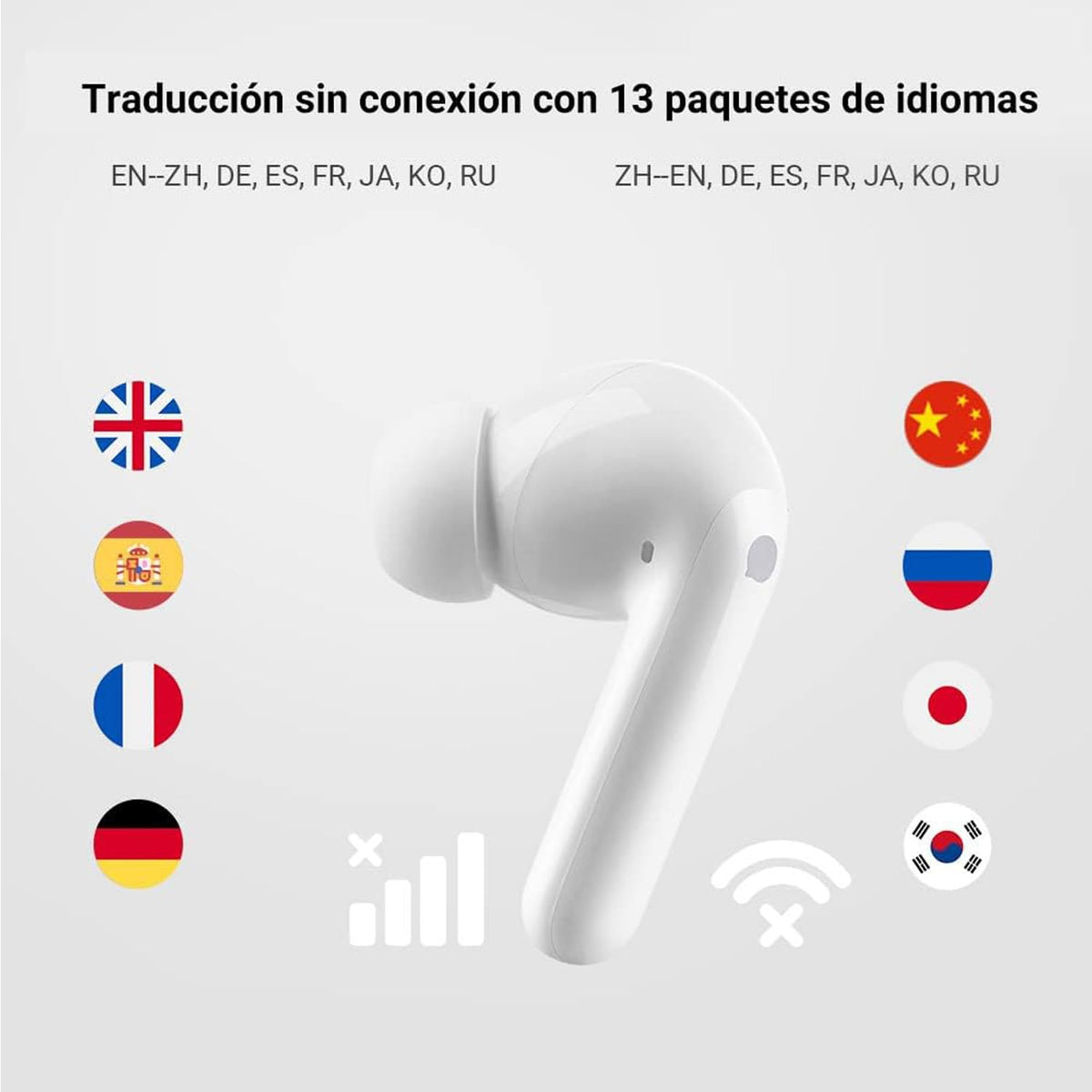 Timekettle M3 3 in 1 Language Translation Earbuds,43 Languages & 96 Accents, Offline Translator, No Subscription,Bluetooth,for Exploring Expat Life Freely, APP Compatible with iOS & Android,White
