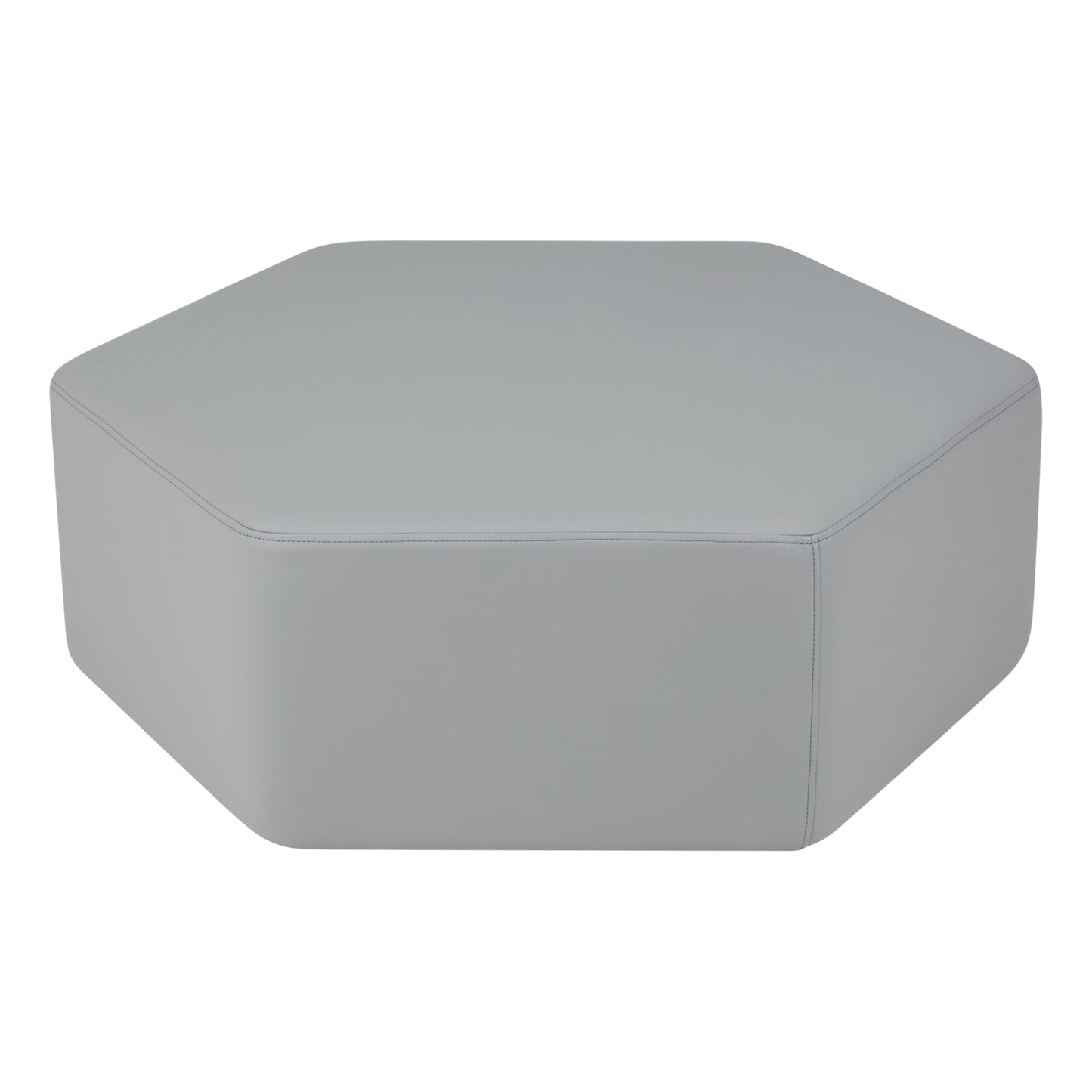 FDP Pro Series Hexagon Accent Ottoman (12" Height) Hand Upholstered Commercial Furniture for Hotel Lobby, Office, Restaurant, Home and More Collaborative and Configurable Seating - Gray