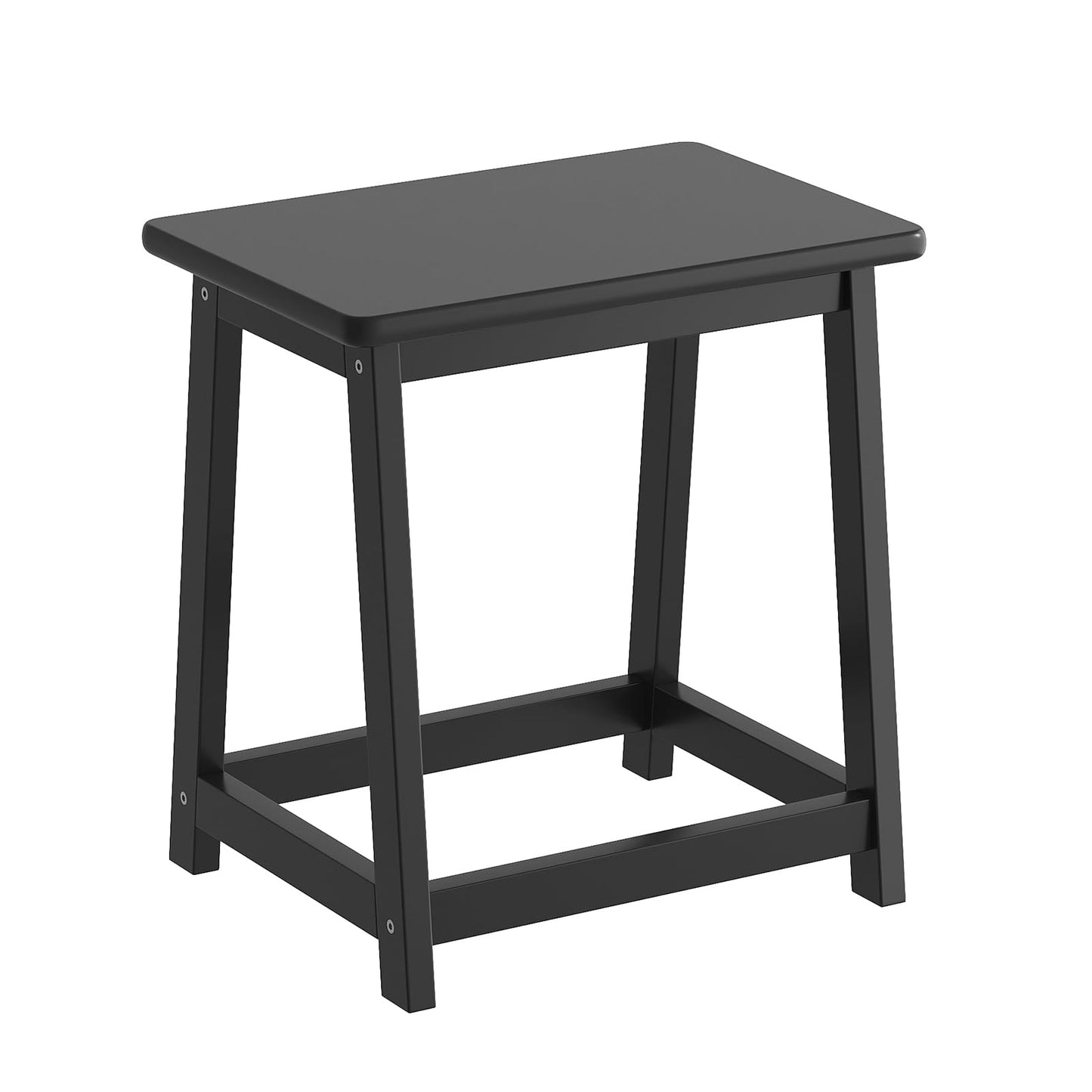 Wooden Step Stool Tall Seat Stool Dining Piano Stool End Side Table Wood Plant Stand Table indoor bedside table Nightstand Flower Pot Stand for Living Room Bathroom Bedroom Kitchen (Black)