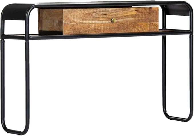 Solid Mango Wood Console Table for Living Room, Entry