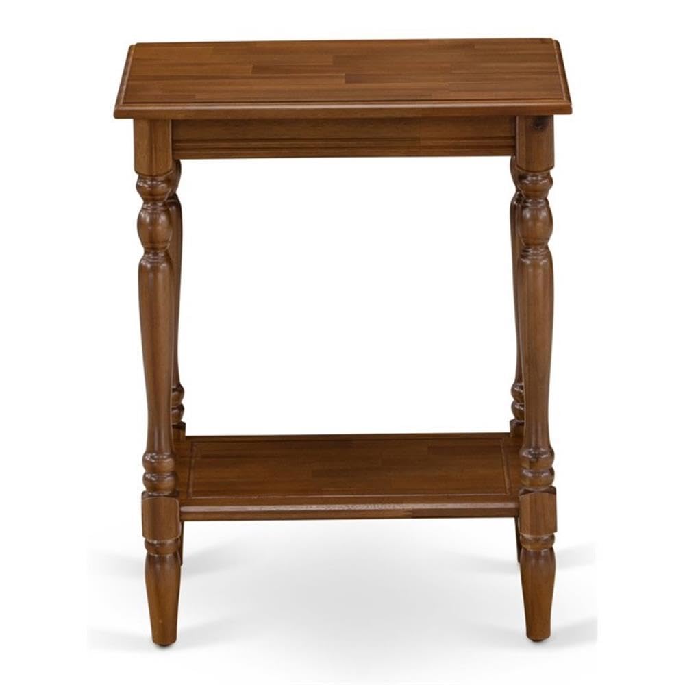East West Furniture BF-08-ET Bedford Modern End Table - Rectangle Nightstand with Open Storage Shelf for Bedroom, 16x20 Inch Inch, Antique Walnut