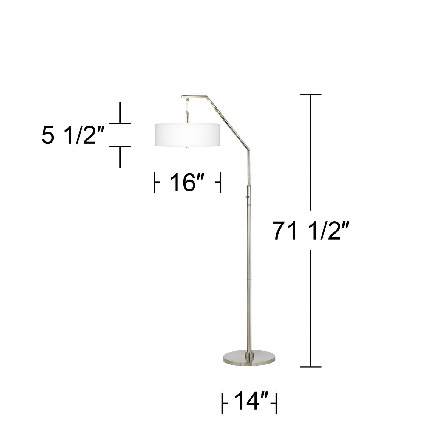 Giclee Glow Organic Nest Giclee Brushed Nickel Arc Floor Lamp with Print Shade