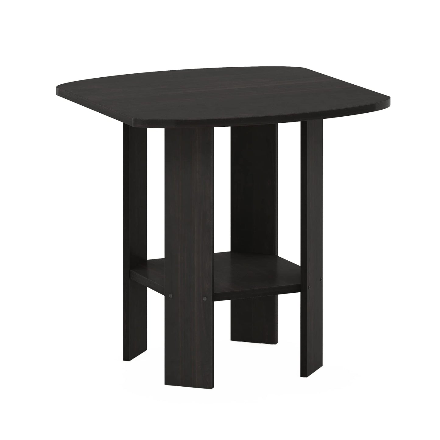 Furinno SIMPLE DESIGN Side Table, 2-Tier Modern End Table with Soft Edges, Open Shelves Night Stand, Bedside Table, for Living Room, Bedroom, Espresso