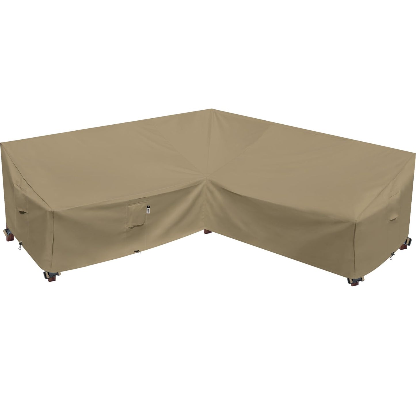 Flexiyard Heavy Duty Outdoor Sectional Sofa Cover - 100"X100" Waterproof 600D Patio Couch Cover for V-Shaped Lawn Patio Furniture