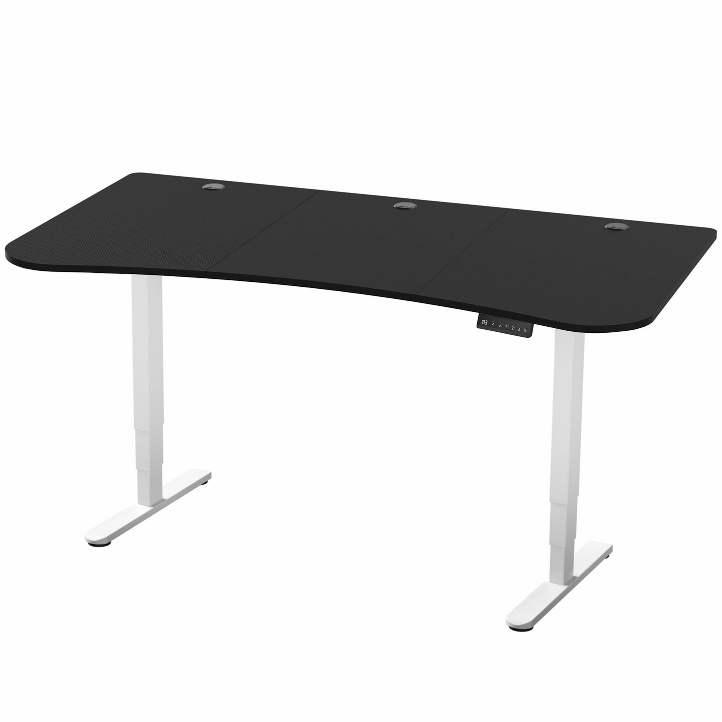 VIVO Electric 63 x 32 in Dual Motor Standing Desk, Memory Height Adjustment, 2B Series, Black Carbon Fiber Top White Frame, DESK-KIT-2W1R