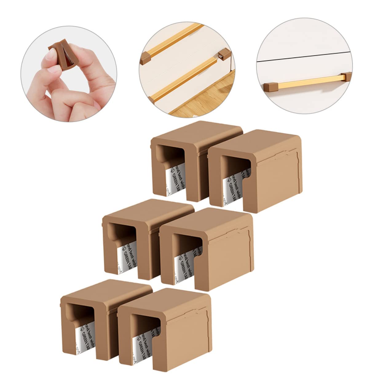 IWOWHERO 6Pcs Pulls for Safety Silicone Corner Protectors Shape Cabinet Proofing Boy Girl Safety Door Knob Covers Collision Furniture Handles