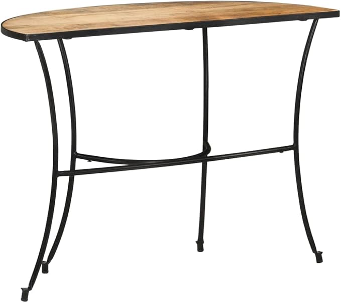 Industrial Style Side Table, Natural Solid Mango Wood End Stand