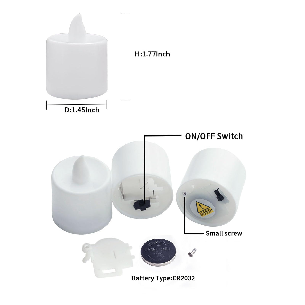 LANKER 24 Pack Flameless Led Tea Lights Candles, Steady Cool White Battery Operated Electronic Fake Candles, Decorations for Christmas, Halloween and Festival Celebration (White)