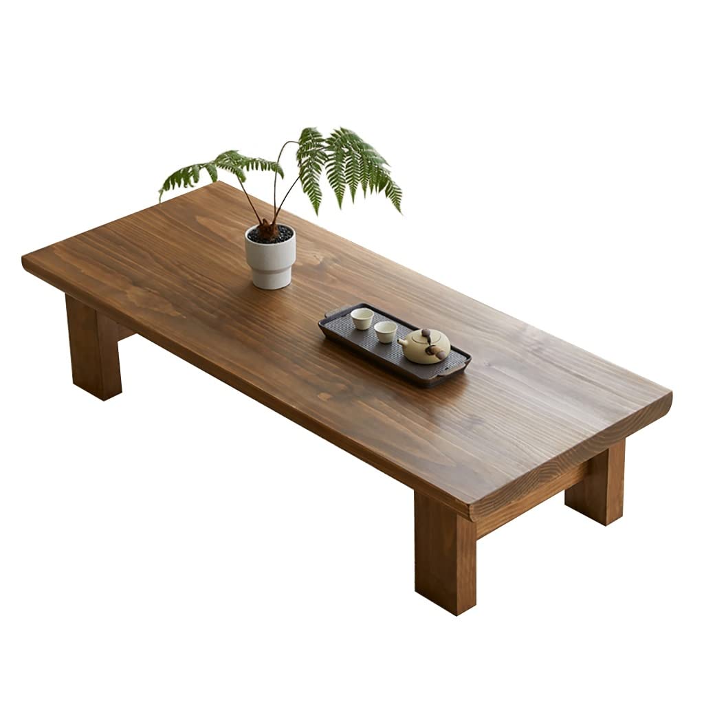 GLDGJMZ Japanese-Style Solid Wood Coffee Table, Small Floor ing Table for Bedroom & Balcony, Zen Kang Table, Compact 80x50x38cm Leisure Table