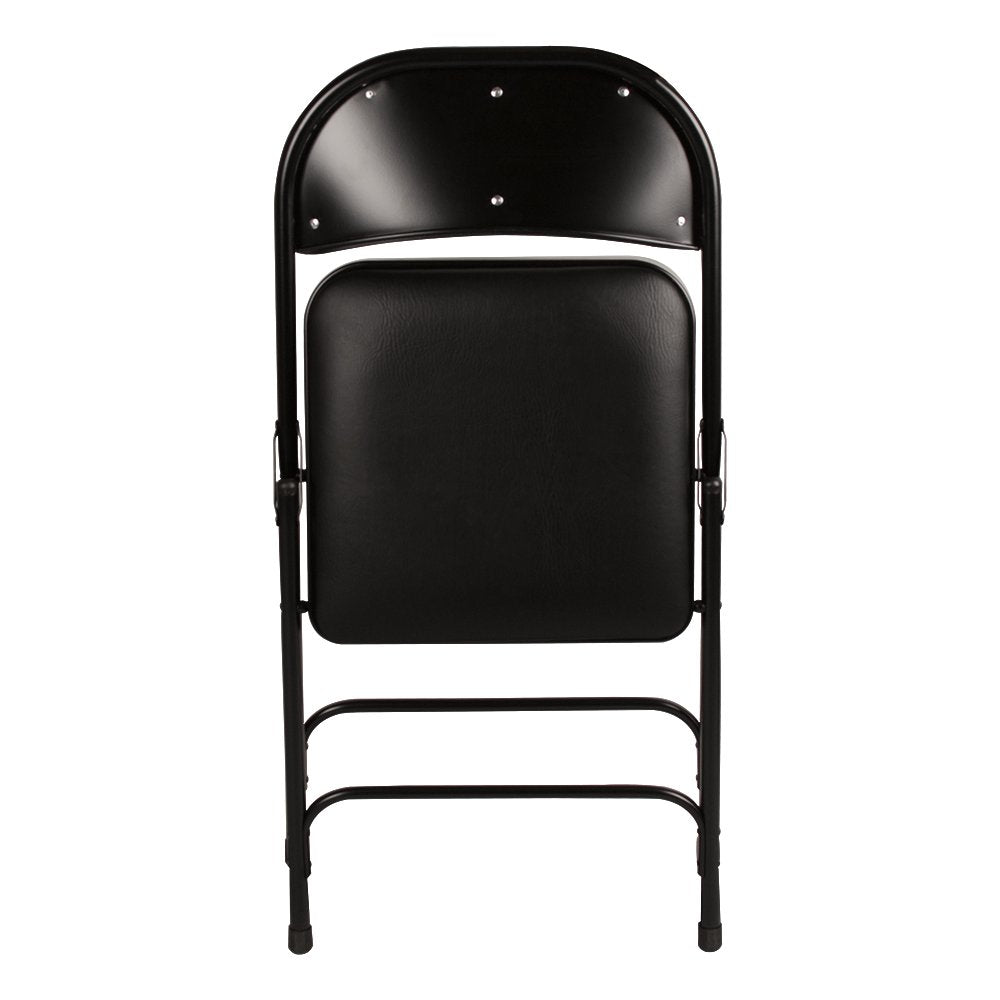Norwood Commercial Furniture 6600 Series Folding Chair with Vinyl Upholstered Seat and Back, Black, NOR-SRO593-VBK-SO (Pack of 4)