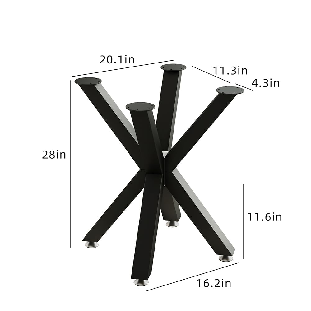 sumatos Table Base 28 Inch,Heavy Duty Pedestal Metal Dining Table Base for Glass, Marble, and Wood Tops, Furniture Legs for Home,Kitchen,Office(Black)