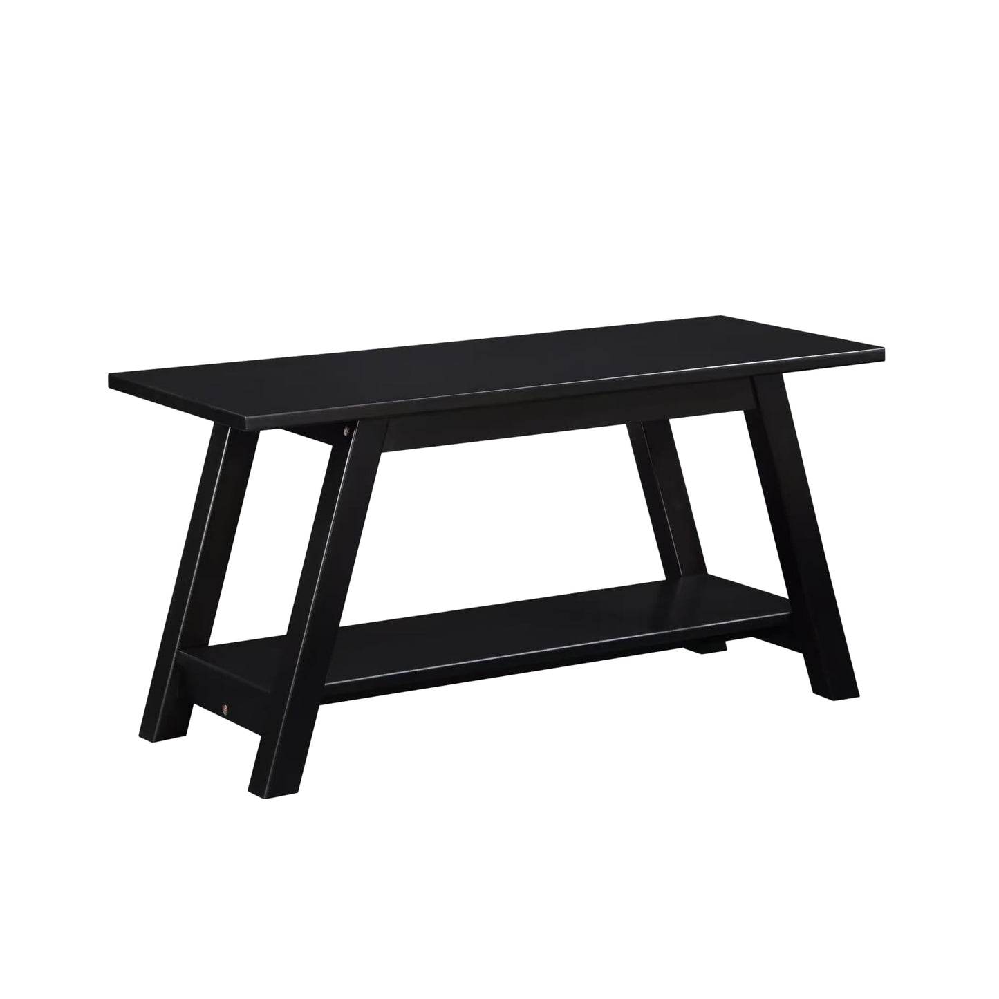 Roundhill Furniture Elyz Solid Wood Bench with Shelf, 36.10-Inch Long, Espresso