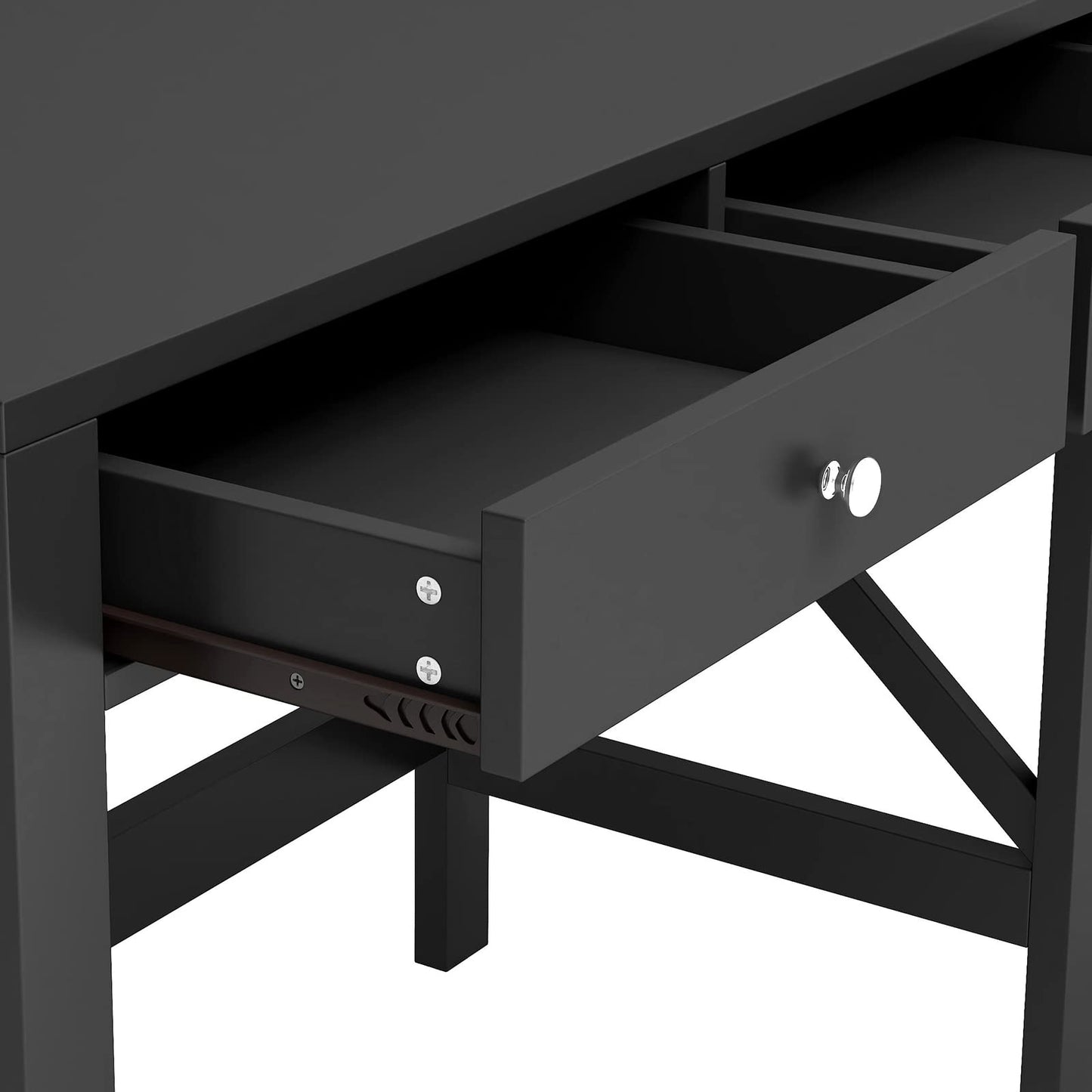 ChooChoo Computer Desk Study for Home Office, Modern Simple 40 Inches Desk with Drawers, Makeup Vanity Console Table, Black