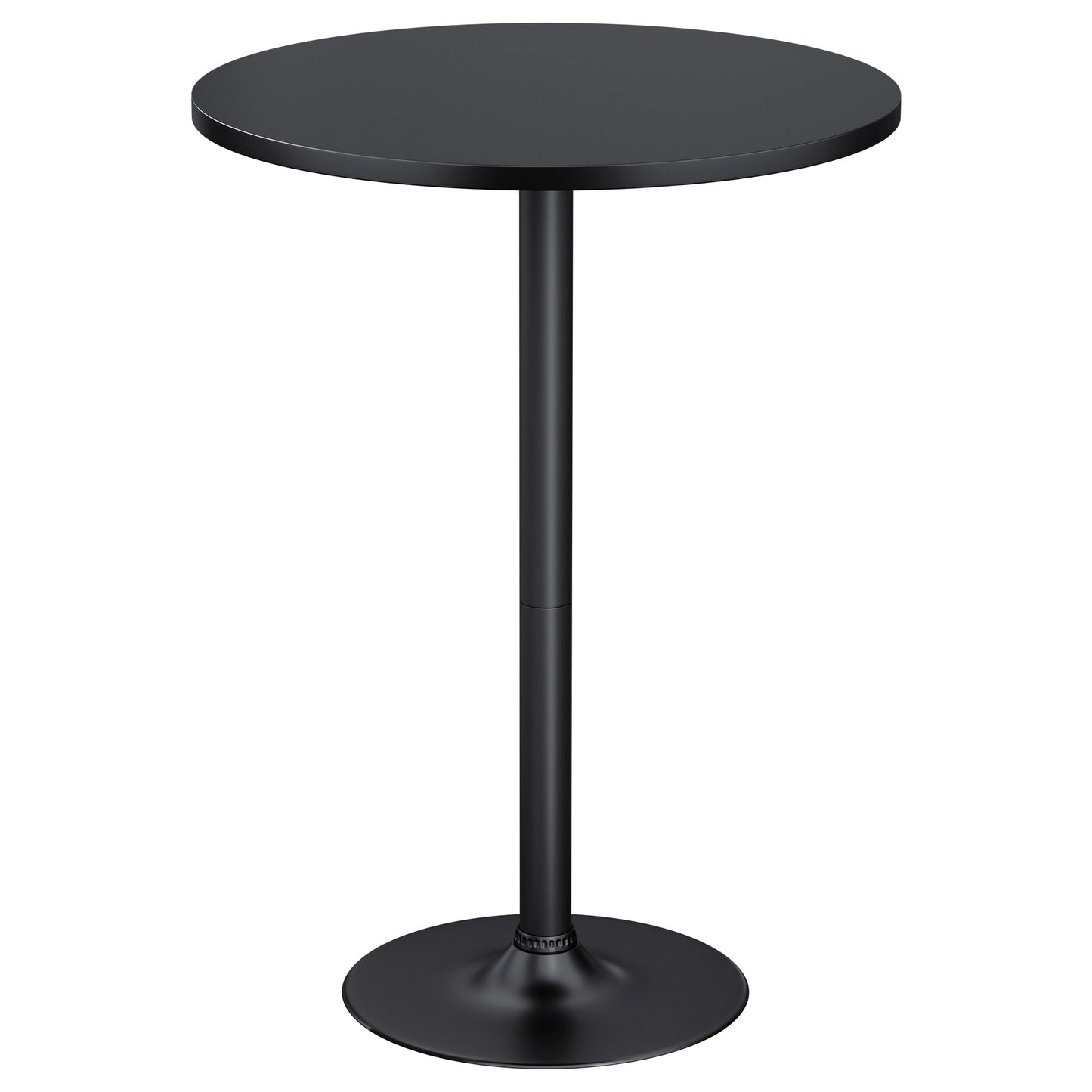 Furmax Bistro Pub Table Round Bar Height Cocktail Table for Home Bar, Round Bar Tables for Party, Dining Room, Living Room and Wedding, Metal Base MDF Top Obsidian, 40.6 Inch Height (1, Dark Black-1)