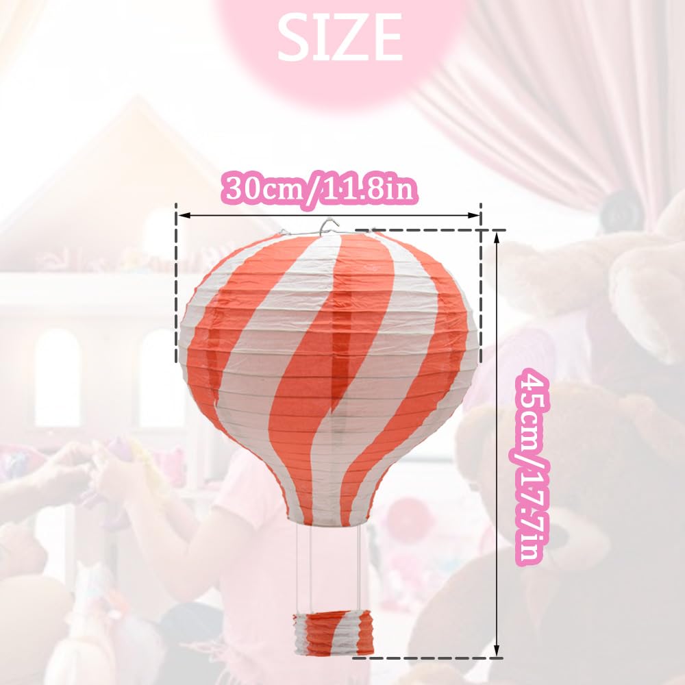 Ruidee 3 Pieces Hanging Hot Air Balloon Paper Lanterns 12 inch Paper Lanterns Set Decoration Ball Lamps for Wedding, Birthday, Anniversary, Christmas (Blue)