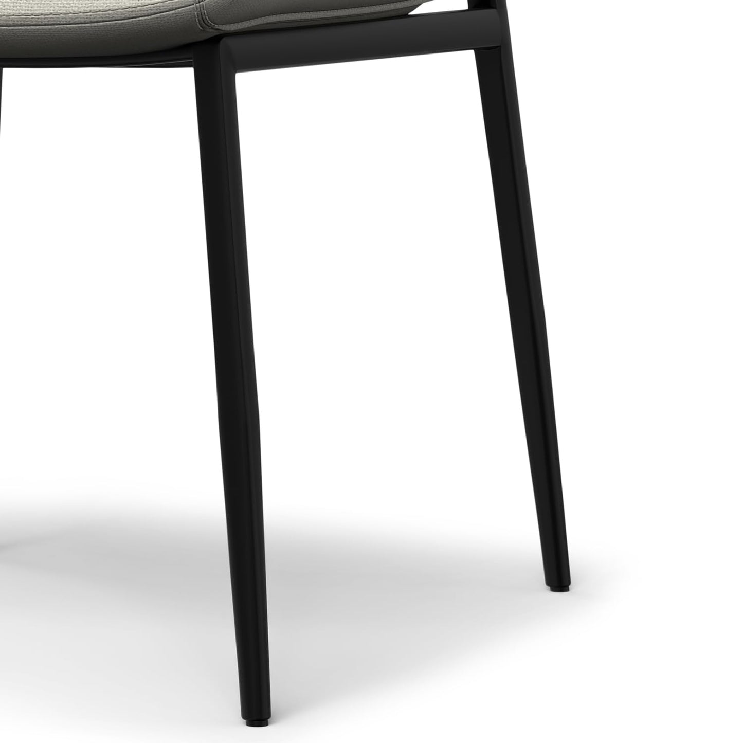 SIMPLIHOME Savannah Dining Chairs - Upholstered Black Metal Frame and Linen-Style Fabric Chair Set in Natural, Modern Dining Room Seating with Armless Ergonomic Design and Padded Seat (Set of 2)