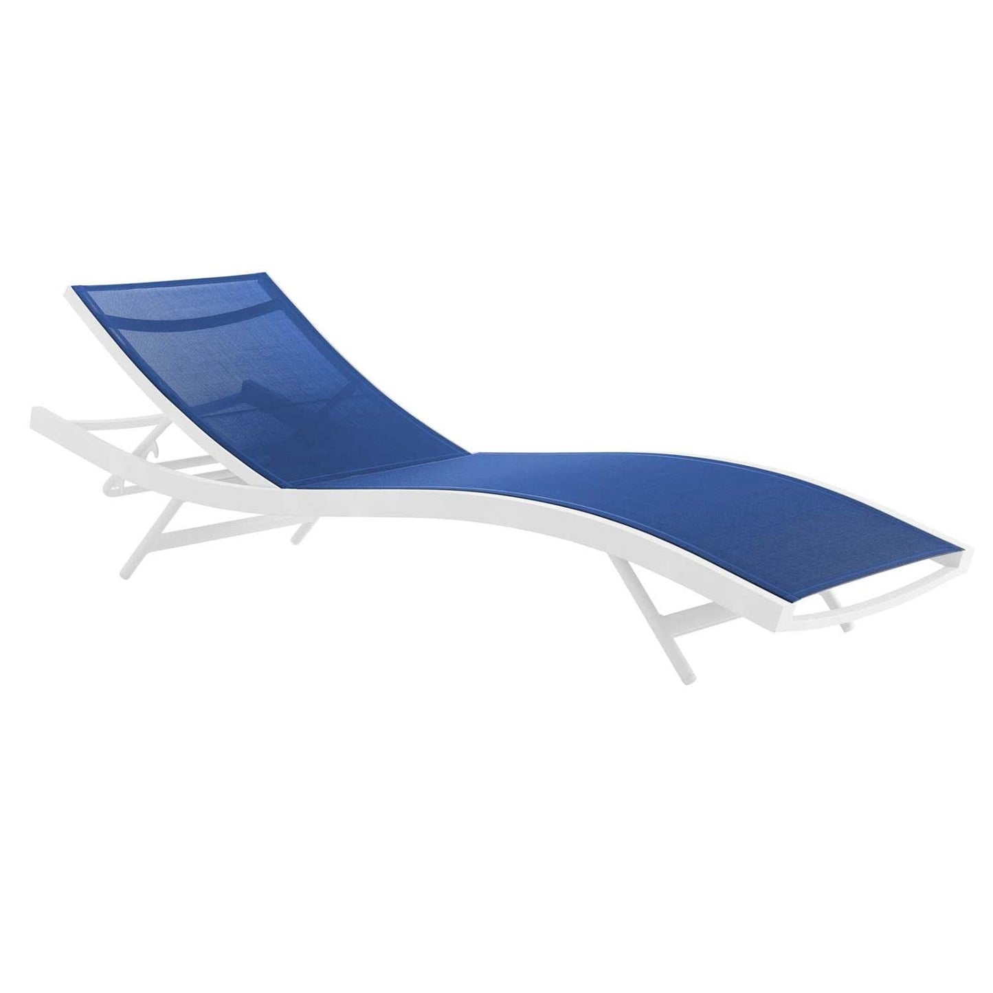 Modway Glimpse Outdoor Patio Mesh Chaise Lounge Set of 2 in White Navy