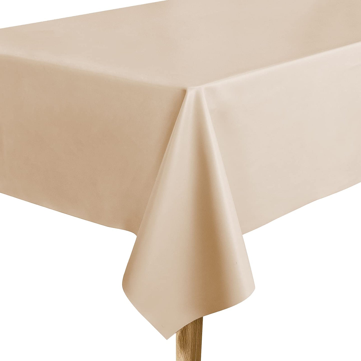 Aijoviko Table Cloth for Rectangle Tables Soft Leather Tablecloth Waterproof Wipeable Table Cover for Parties,Picnic and Camping Outdoor Tablecloths(Neutral 54" x84)