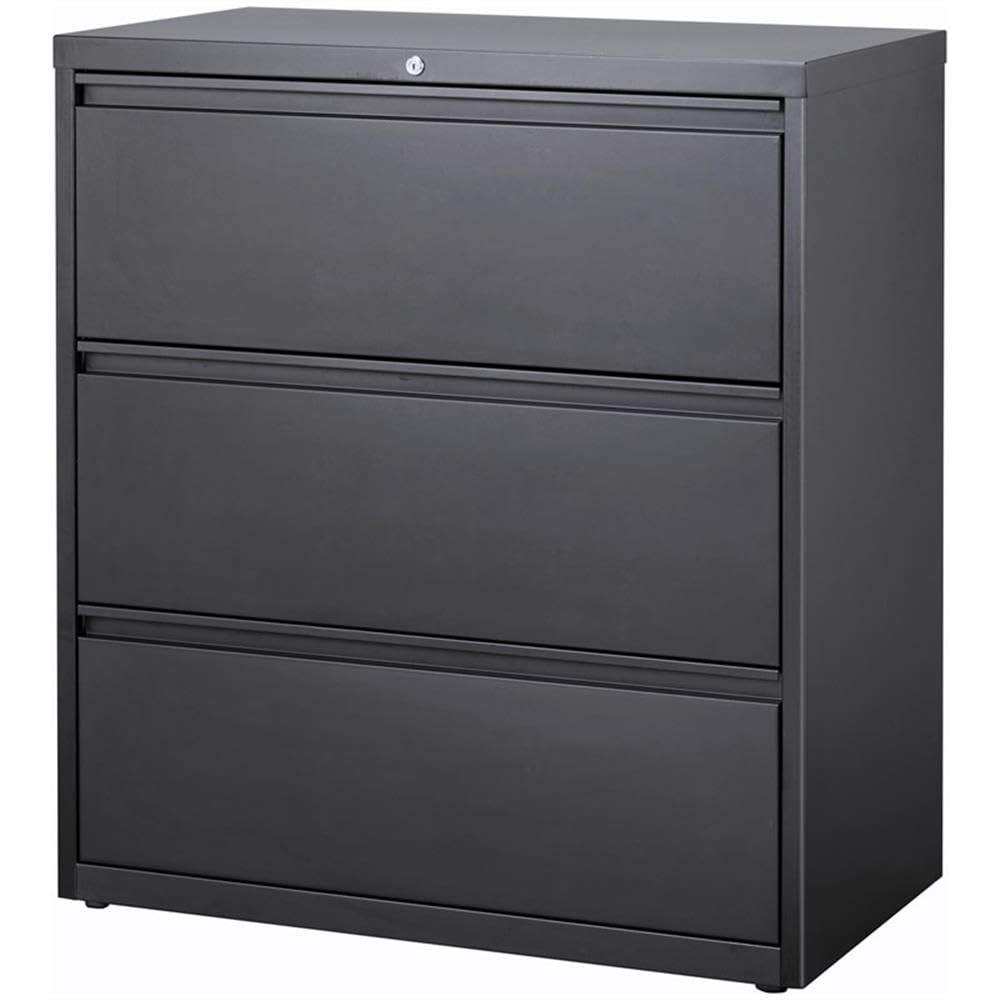 Hirsh 36" W 3 Drawer Lateral File Cabinet, Charcoal, A4/Legal/Letter 17636-1 Each