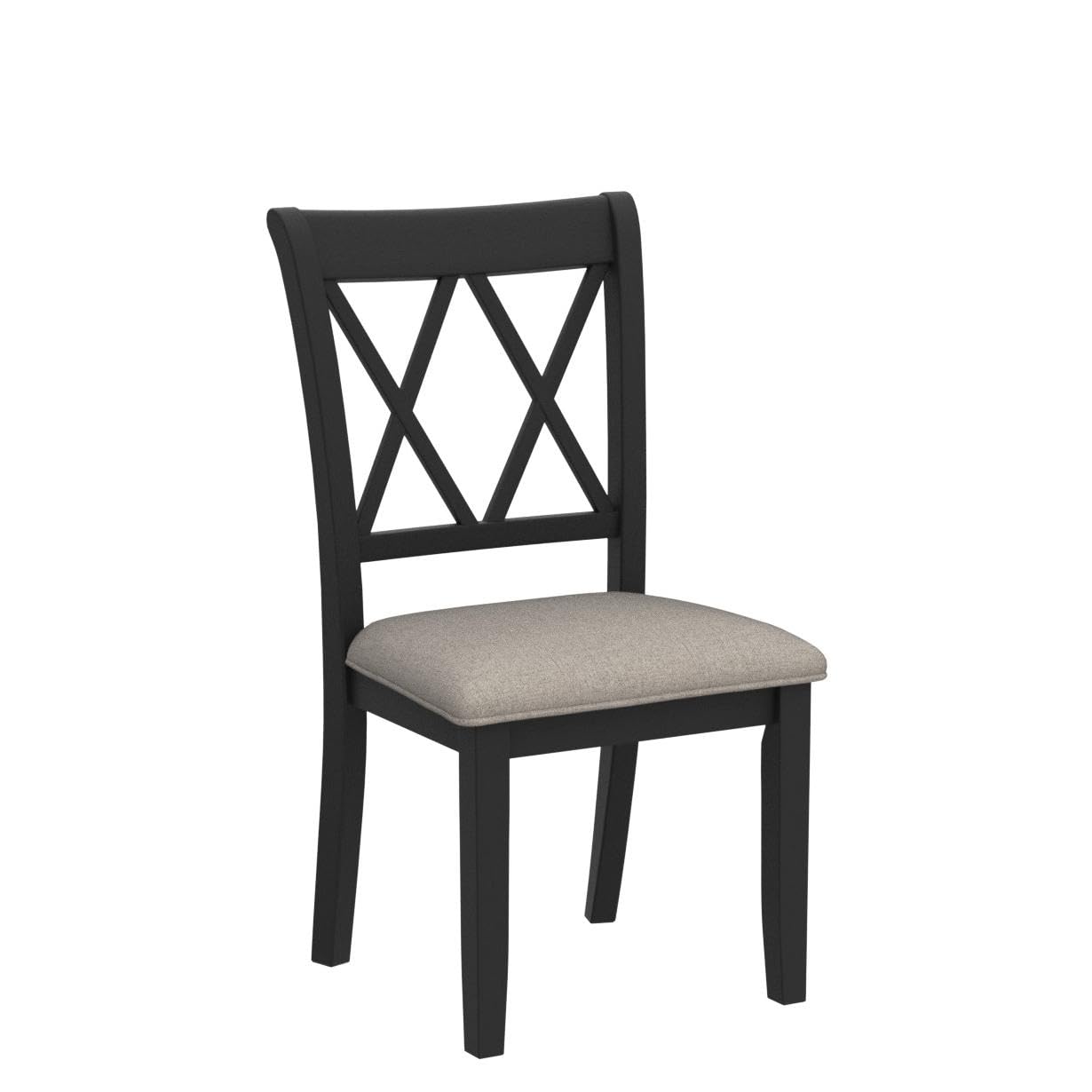 Roundhill Furniture Windvale Fabric Upholstered Dining Chair, Set of 2, Black