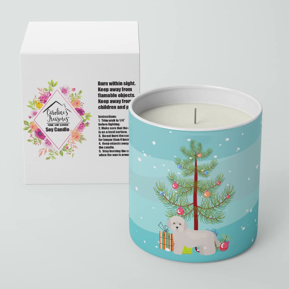 Caroline's Treasures CK3449CDL Cyprus Poodle Christmas Tree 10 oz Decorative Soy Candle Nature Soy Wax Essential Oil Home Decor Ideal for Bedroom Kitchen Bath Office Gift, 10 oz