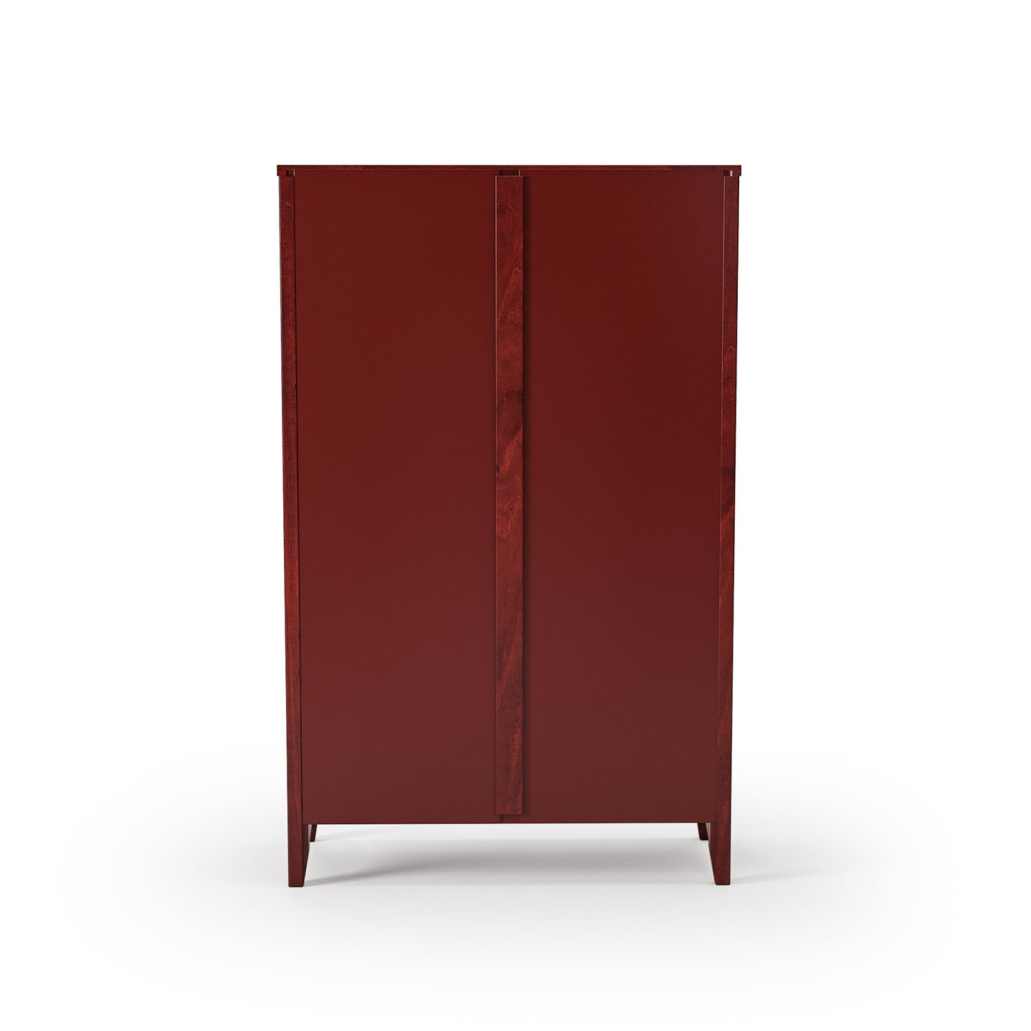 Camaflexi Shaker Style 4 Shelf Bookcase/Solid Wood / 48" High/Adjustable Shelving/Closed Back/Display Bookshelf for Living Room, Bedroom, Home and Office, Red Garnet Stain