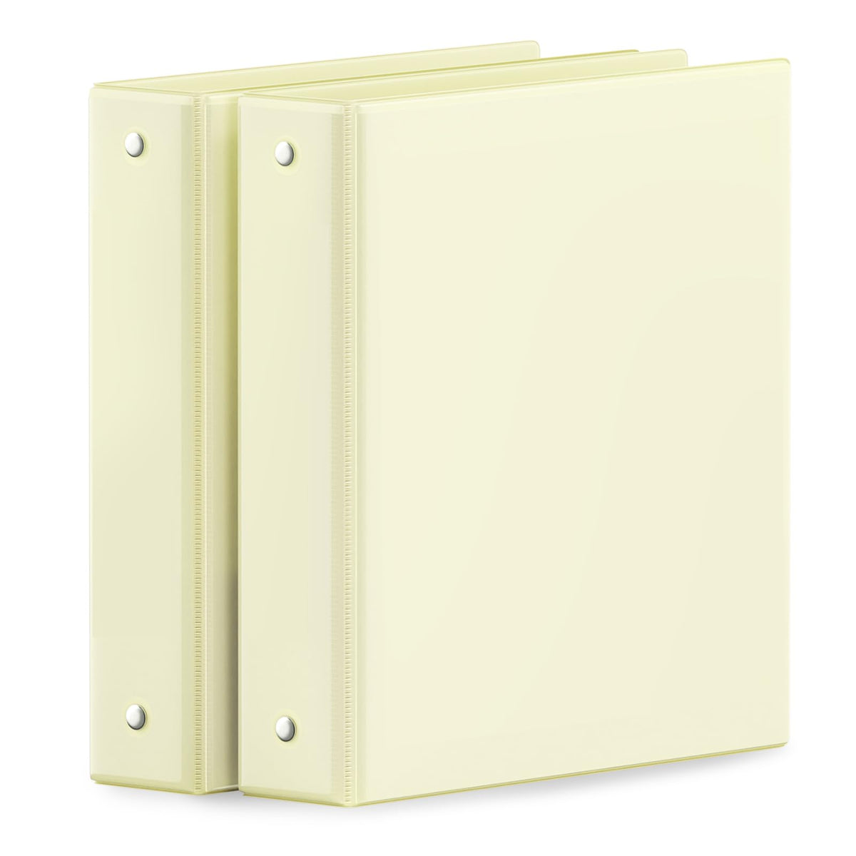 SUNEE 3 Ring Binder 1 Inch 2 Pack, Clear View Binder Three Ring PVC-Free (Fit 8.5x11 Inches) for School or Office Supplies, Yellow