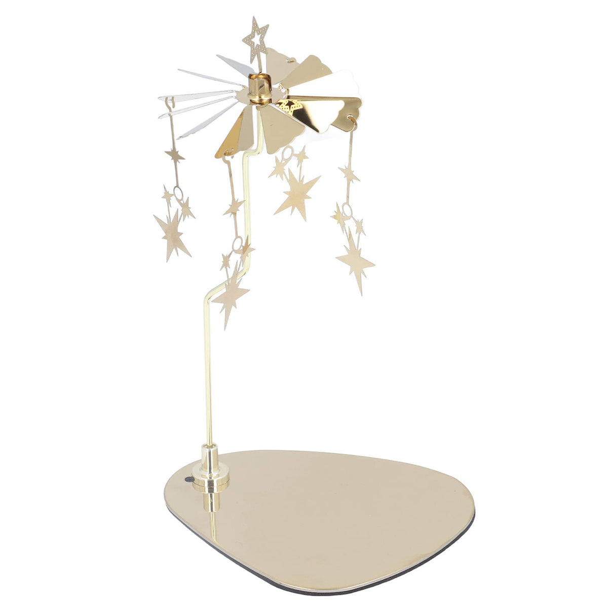 Rotating Candle Holder, Romantic Heat Activated Spinner Decoration for Home Wedding Stainless Steel Gold 13 x 10.5cm Tray 18cm Stand 1 Set