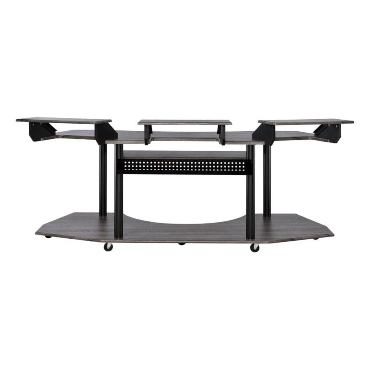 Acme Eleazar Wooden 4-Shelf Music Recording Studio Desk in Black Oak