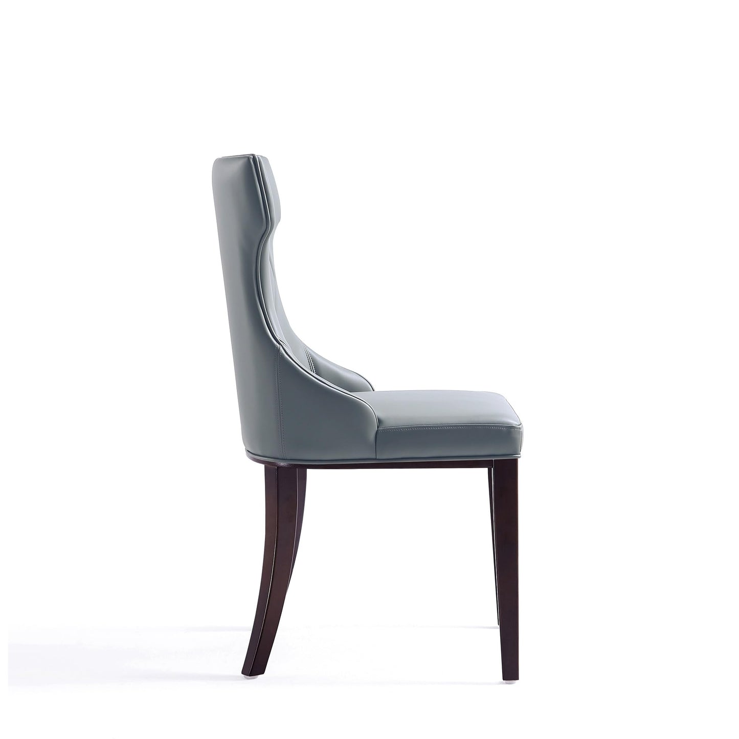 Manhattan Comfort Reine Dining Chairs Set of 4, Upholstered Seats with Diamond Stitching, Solid Beech Wood Frame, 4-Leg Base, 18.5" Seat Height, Fully Assembled, Pebble Grey